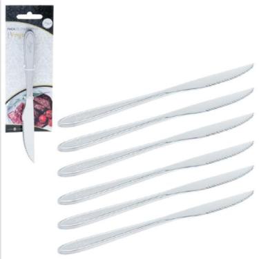 Imagem de Kit com 6 Facas De Serra em Aço Inox Linha Vogue Churrasco - Zn