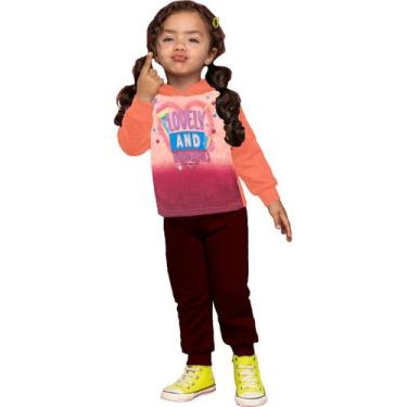 Imagem de Conjunto Moletom Infantil Atacado Calça Inverno Menina 2 A 8 - anjo da