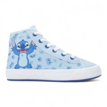 Imagem de Tênis Disney Infantil Menina Stitch Casual Confortável, Azul, 33 BR