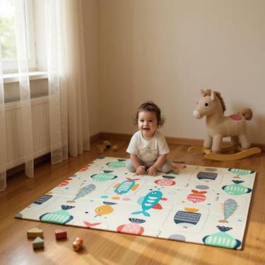 Imagem de Tapete infantil emborrachado dobrável dupla face bebê sortido - KAZA T