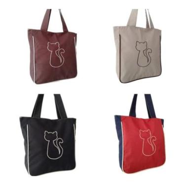 Imagem de Bolsa sacola tote feminina tecido reforçado Casual Ombro lateral e mão