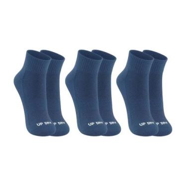 Imagem de Kit 3 Pares Meia Esportiva Up Dry Anti Bolha Cano Médio Corrida Bike C