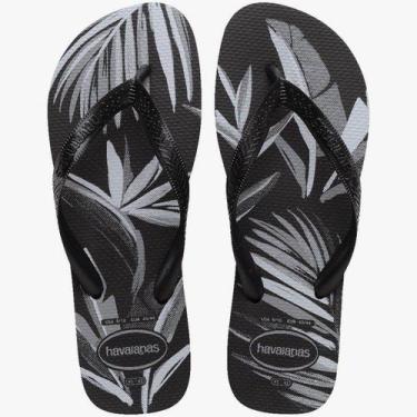 Imagem de Chinelo Havaianas Aloha Fc Masculino, Preto, Preto, Cinza, 39/40