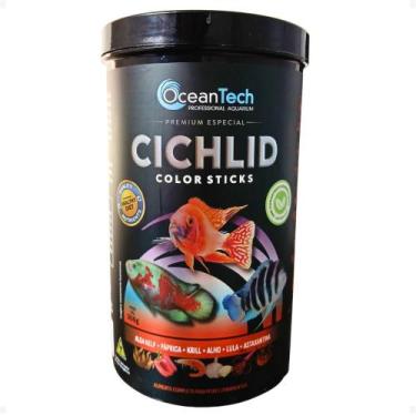 Imagem de Ocean Tech Ração Cichlid Color Sticks 300g Realce Cor