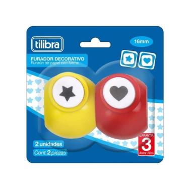 Imagem de Furador Decorativo Tilibra 16mm - Coração e Estrela