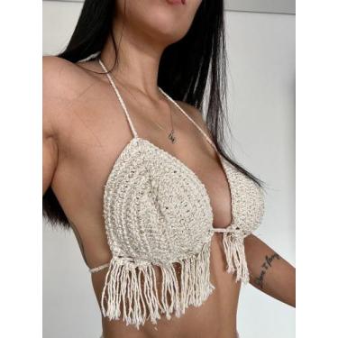 Imagem de Top Crochê Franja - TML Beachwear, Off white