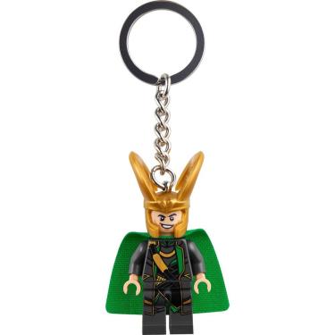 Imagem de Chaveiro do Loki Minifigura Articulável com Corrente de Metal Verde Lego Marvel Colecionável
