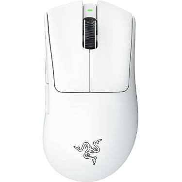 Imagem de Razer Mouse para jogos sem fio DeathAdder V3 Pro: ergonômico leve de 64 g - Sensor óptico de 30K DPI - Interruptores ópticos de 3ª geração - 8 controles programáveis - Bateria de até 90 horas - Branco