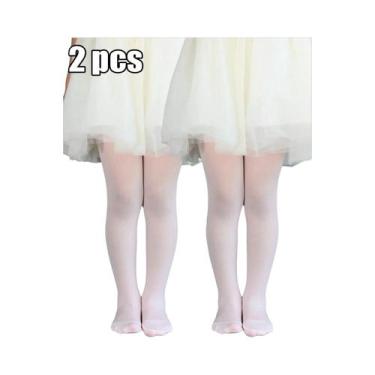Imagem de Meias-calças Finas E Respiráveis Para Meninas, 2 Pares, Cor Sólida, Le