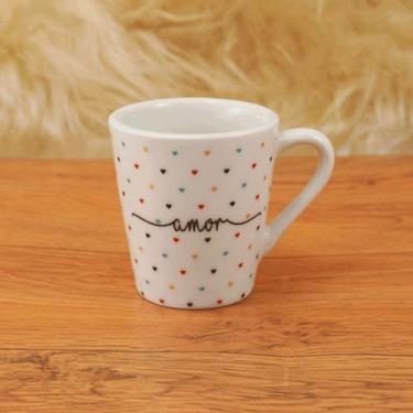Imagem de Xícara 120ml Café/Chá em Porcelana Faixa Amor - Neo Porcelanas