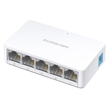 Imagem de Switch MS105 5 Portas 10-100Mbps com Desempenho Estável e Durabilidade para Uso Profissional e Pessoal Branco Mercusys