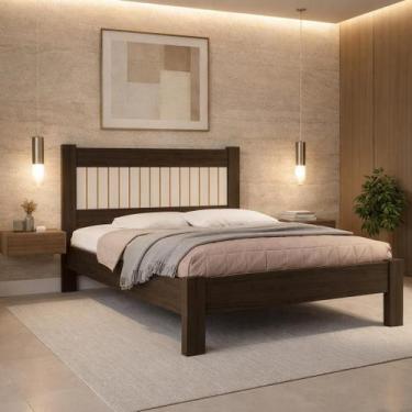 Imagem de Cama Para Quarto De Casal Tradicional Bela Estilo Moderna MDF Com Estr