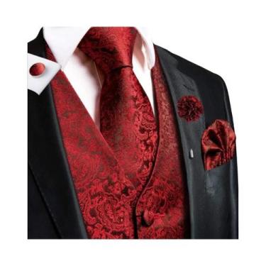 Imagem de Colete Masculino Jacquard Para Casamento E Festa De Negócios, Conjunto
