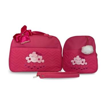 Imagem de Kit Bolsa Maternidade 2 Peças Grande Impermeável + Mochila + Trocador 