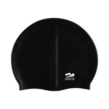 Imagem de Touca De Natação De Silicone Impermeável Para Adultos, Elástica, Para 