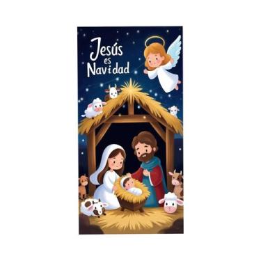 Imagem de Banner De Porta 2D Em Poliéster Com Tema De Jesus E Natal, Decoração F