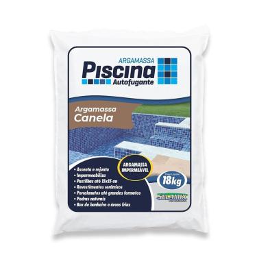 Imagem de Argamassa Piscina Autofugante Impermeável Canela Alta Aderência Resistência Inodoro Não Tóxico Selamix 18KG