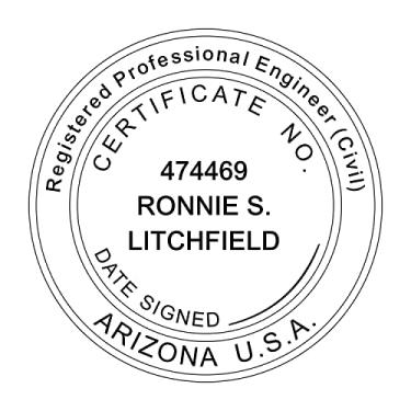 Imagem de Carimbo de engenheiro com autotinta; carimbo de borracha personalizado; carimbo de tinta ideal 500 carimbos redondos de borracha para o estado do Arizona