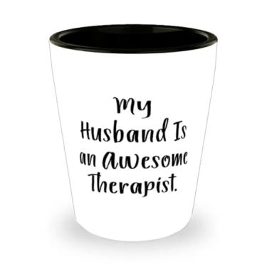 Imagem de Novos presentes para maridos, My Husband Is an Awesome Therapist, Copo de dose extravagante para marido da esposa