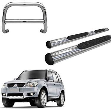 Imagem de Kit Quebra mato+Estribo OVAL CROMADO TR4 todos os anos