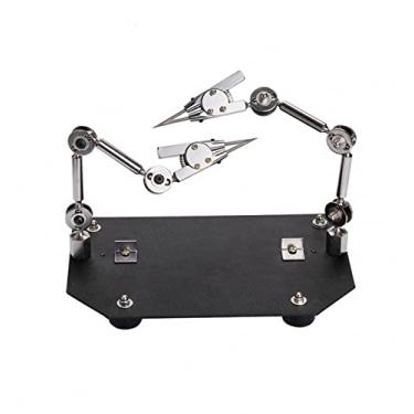 Imagem de Luminária auxiliar de mesa de trabalho com clipe de cabeça dupla para soldagem universal