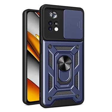 Imagem de MOONCASE Capa para Poco X4 Pro 5G, Capa de Proteção Contra Quedas de Nível Militar com Capa de Suporte de anel Magnético para Xiaomi Poco X4 Pro 5G 6.67"- Azul