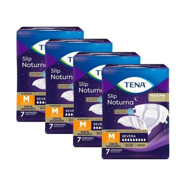 Imagem de Kit 4 Fraldas Geriátricas Tena Noturna M 28 unidades