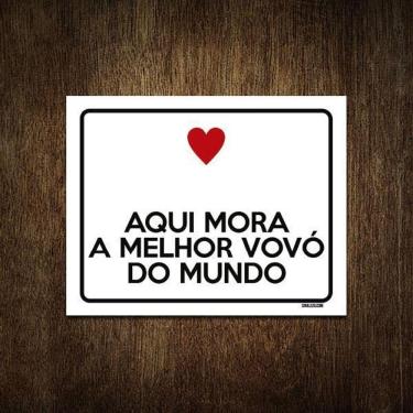 Imagem de Placa Decorativa Aqui Mora Melhor Vovó Do Mundo 27X35