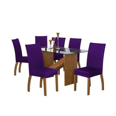 Imagem de Capa De Cadeira Malha Gel - Kit 6 Unidades Roxo