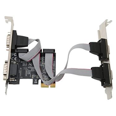 Imagem de ASHATA Cartão PCI Express Express, PCI Express X1 para interface 4 RS232 Placa adaptador de portas seriais, para slots PCI-E x1, x4, x8, x16, para XP, para 2003 Server, para