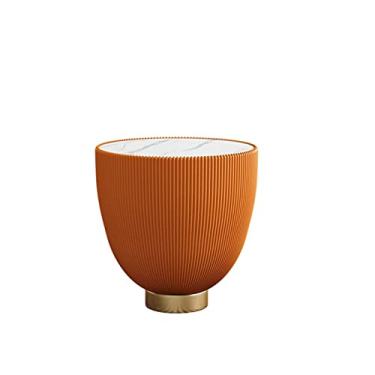 Imagem de Mesa de café Mesa de centro combinação redonda sala de estar pequena mesa redonda mesa mesa moderna minimalista Mesa final (Color : Orange-2)