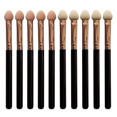Imagem de Conjunto de pincéis de maquiagem para mulheres profissionais, 10 peças de base UorPoto (preta)