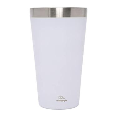 Imagem de Mimo Style Copo Térmico Branco Para Cerveja 470Ml, Feito Inteiramente em Aço Inoxidável e Parede Dupla. Mantém sua Bebida Gelada ou Quente Por Até 4 Horas. Resistente, Durável e Ecológico
