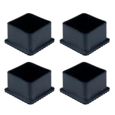 Imagem de Karcy Furniture – Bonés para cadeiras com pés quadrados e pés retangulares. Protetores de piso de borracha, preto, 40x40mm/1.6" x 1.6", Black