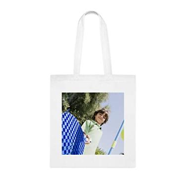 Imagem de Sacola para meninos brincando com remo e bola amarrada, presente divertido, bolsa de ombro, bolsas reutilizáveis, ideia de presente de cesta de Natal de aniversário, Branco