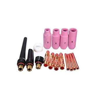 Imagem de Qiang Han 16 peças TIG Acessórios de tocha de solda bocal copo pinça kit de consumíveis TIG tocha de solda suprimentos para WP-17/18/26