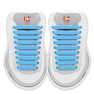 Imagem de No Tie Shoelaces for Kids and Adults, Silicone Elastic Shoelaces for Sneaker, Flat Tieless Shoe Laces for Outdoor Sport