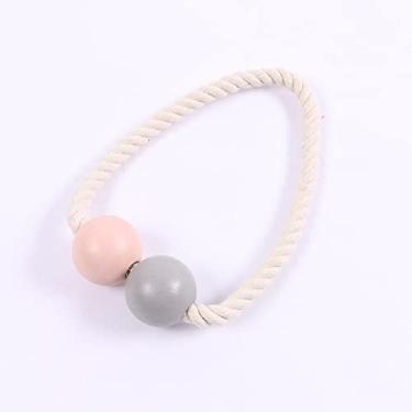 Imagem de 1 peça Filamento de Poliéster Cor Magnético Portátil Suporte de Amarração Ganchos Bola Fivela Clipe Cortina Suprimentos Decoração de Casa, Rosa Cinza