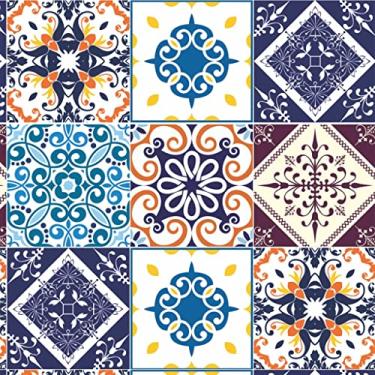 Imagem de Papel de Parede Adesivo Lavável Para Cozinha Banheiro Azulejo Diversos Modelos Rolo 1m Azulejo:AJ007