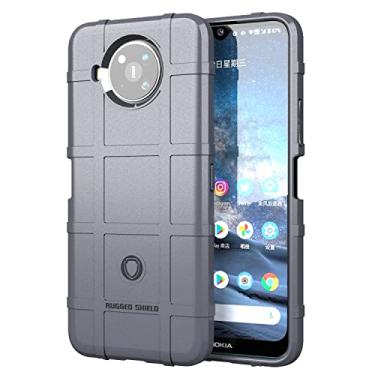 Imagem de Capa protetora de telefone à prova de choque capa de silicone resistente de corpo inteiro compatível com Nokia 8.3 5G/8V 5G UW, capa protetora com capas de telefone de forro fosco (cor: cinza)