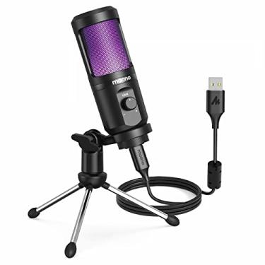 Imagem de MAONO USB Gaming Microphone for PC, Computer Condenser Mic with Gain Knob, RGB Light, Tripod Stand for Recording, Podcasting, Streaming, Compatible with PS5 PS4 Mac Laptop Desktop (PM461TR RGB)