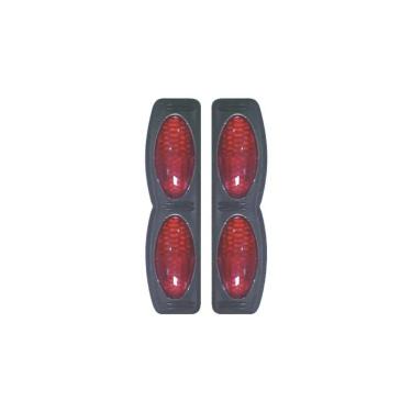 Imagem de Luminoso Protetor de Porta Duplo com Base Preta Vermelho - Shekparts