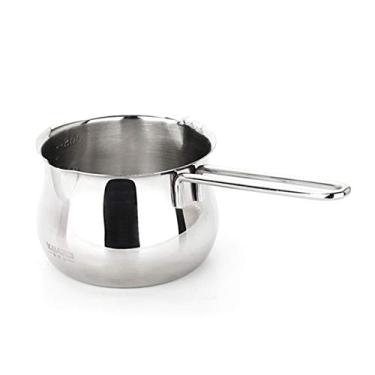 Imagem de Sillervan aço inoxidável para molhos manteiga e café, aquecedor leite, xarope manteiga, molho chocolate, pote aquecimento derretimento, prata, 800 ml/1 litro fofo