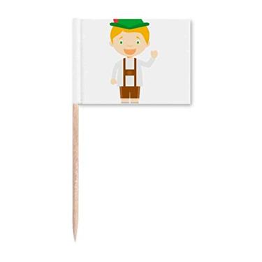 Imagem de Bandeira de palito de dente verde marrom da Alemanha para decoração de festa