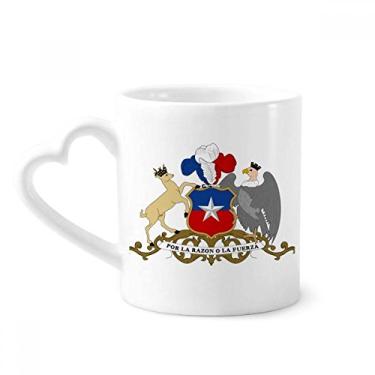 Imagem de Caneca nacional do Chile com emblema do país café cerâmica copo de coração de vidro