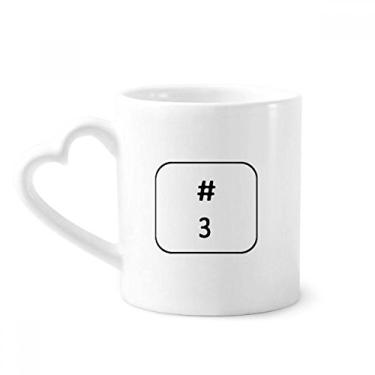Imagem de Símbolo de teclado 3 canecas café cerâmica copo de coração de vidro
