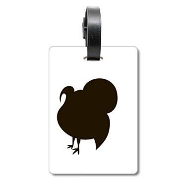 Imagem de Etiqueta de bagagem com retrato de animal de peru preto etiqueta de etiqueta de bagagem para pendurar, Multicolorido.