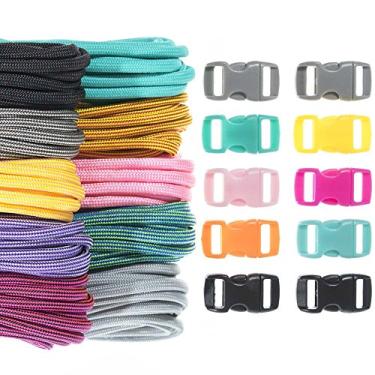 Imagem de Craft County Kits de artesanato de paracord 550 de 30 m – para todas as idades e níveis de habilidade – Crie pulseira de paracord, cordão, projetos de chaveiro (faixa elétrica)