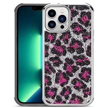 Imagem de Capa de telefone com brilho de leopardo para iphone 14 13 12 11 pro max xr xs x 7 8 plus se mini capa de telefone estética, roxa, para iphone 12
