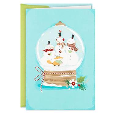 Imagem de Hallmark Cartões de Natal em caixa, globo de neve de boneco de neve (16 cartões e 17 envelopes)